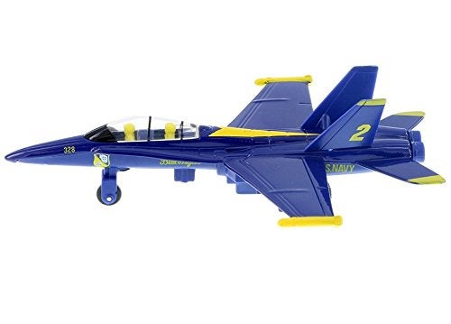Playmaker Toys 🛦 United States Navy Blue Angels F/A-18 Super Hornet Fighter Jet 6 Inch Die Cast Metal Model Toy with Pullback Action - Image 2
