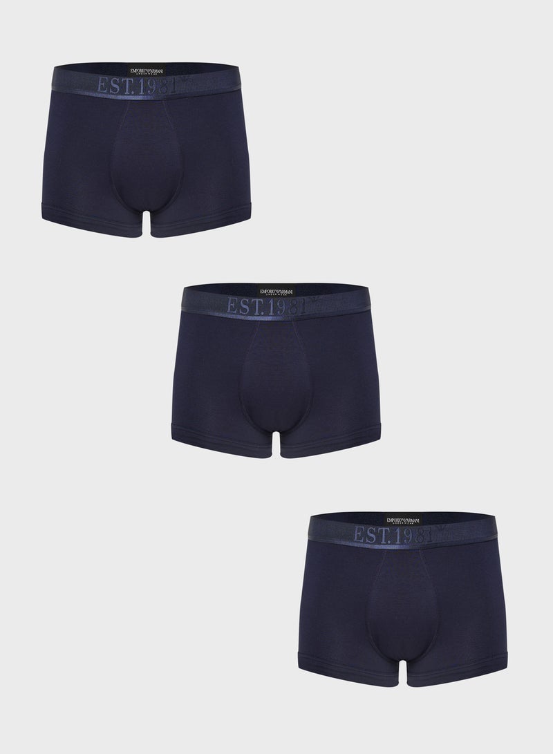 EMPORIO ARMANI 3 Pack Logo Band Boxers  - Image 4