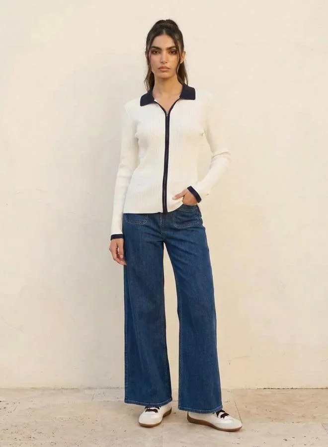 Lee Cooper Lee Cooper Wide Leg Belted Cotton Jeans