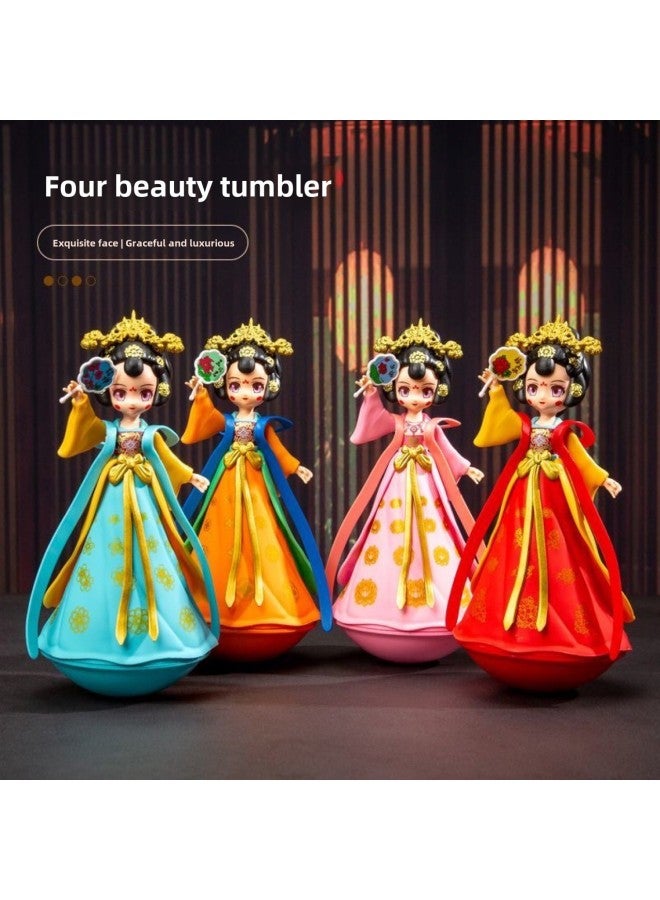 Datang Tumbler Little Sister Creative Xi'an Tourism Creative Doll Doll Toy Ornaments Gift-Color:Small Poet Model Du Fu Yellow - Image 2