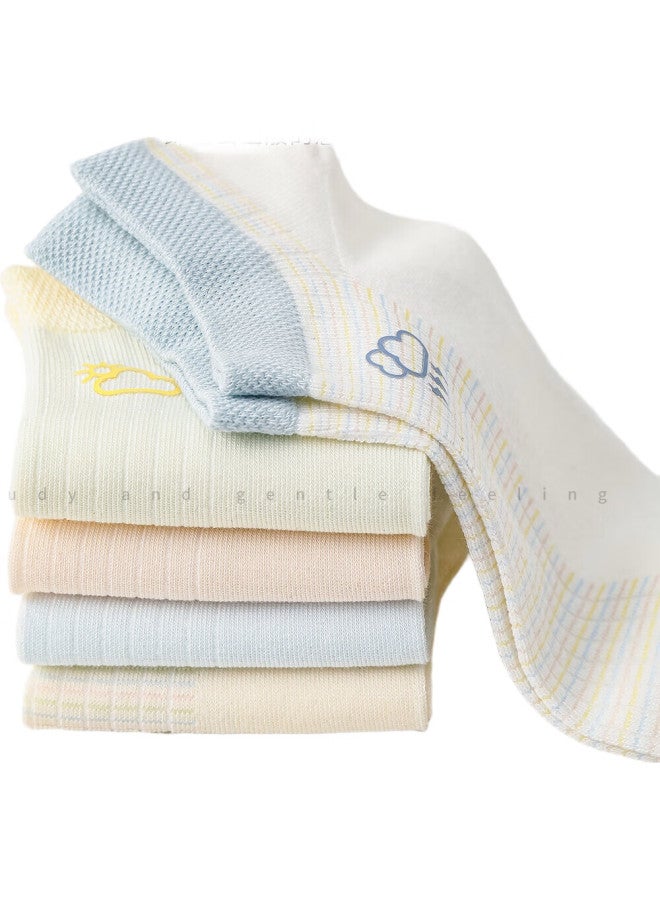 Modal 10 Pairs Of Short Socks For Women, Spring And Summer Breathable Ultra-Thin Non-Stuffy Four-Season Sweat-Absorbing Low-Cut Boat Socks Style Student Socks - Image 1