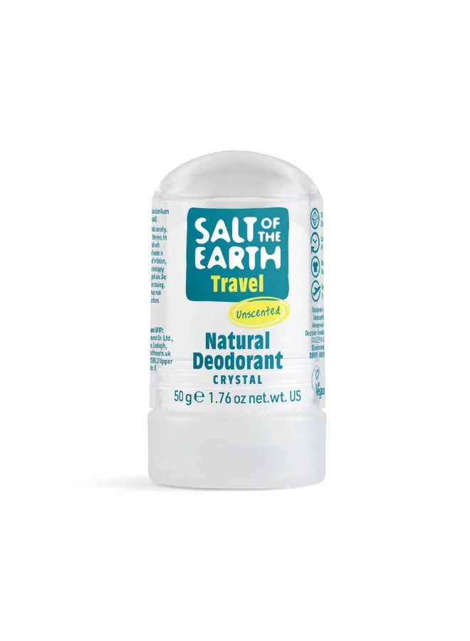 Salt Of the Earth Crystal Deodorant Travel Size Natural Mineral Salt Stone Long Lasting Odour Protection Compact Design - 50gm - Image 1