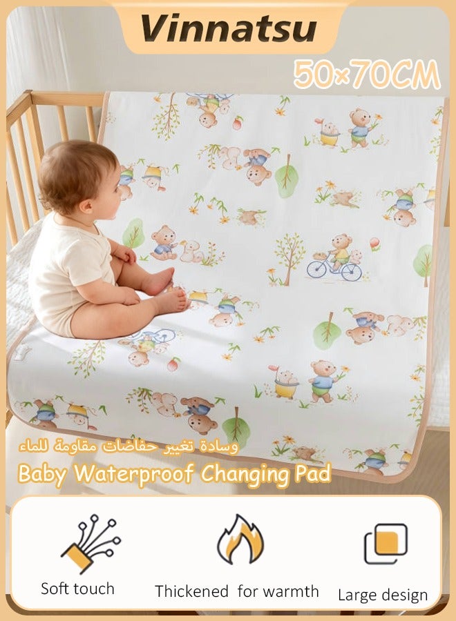 Vinnatsu Baby Waterproof Changing Pad Liners Waterproof Bed sheet  - Quilted Thicker Ultra Soft Changing Table Cover Liners for Baby Toddler Children Pet and Adults - Durable & Easy to Clean - 50×70 CM - Image 1