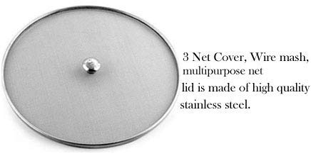 Olrada Stainless Steel Net Cover Set of 3 Pcs in Different Size Silver - Image 4