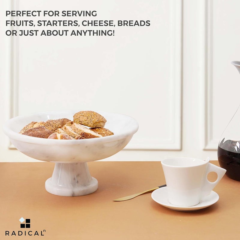 Radicaln Marble Fruit Bowl White 10 Inches Handmade Fruits Holder Table Dcor Decorative Bowl For Kitchen Counter Dcor Fruit Dish For Kitchen Accessories - Image 3