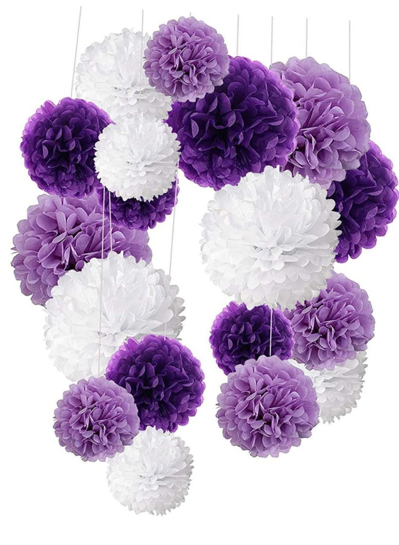 موردلي مجموعة مناديل ورقية مكونة من 18 قطعة من لوازم القلادة والزهور الورقية الأرجوانية - Image 1