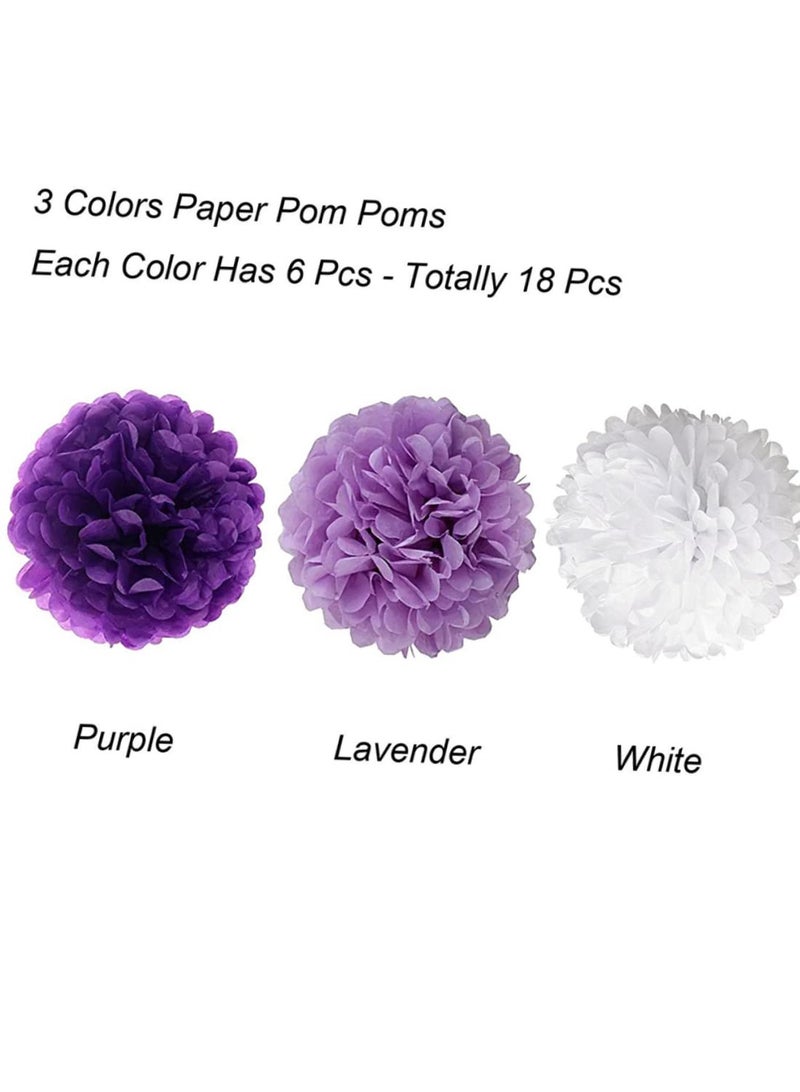 موردلي مجموعة مناديل ورقية مكونة من 18 قطعة من لوازم القلادة والزهور الورقية الأرجوانية - Image 2