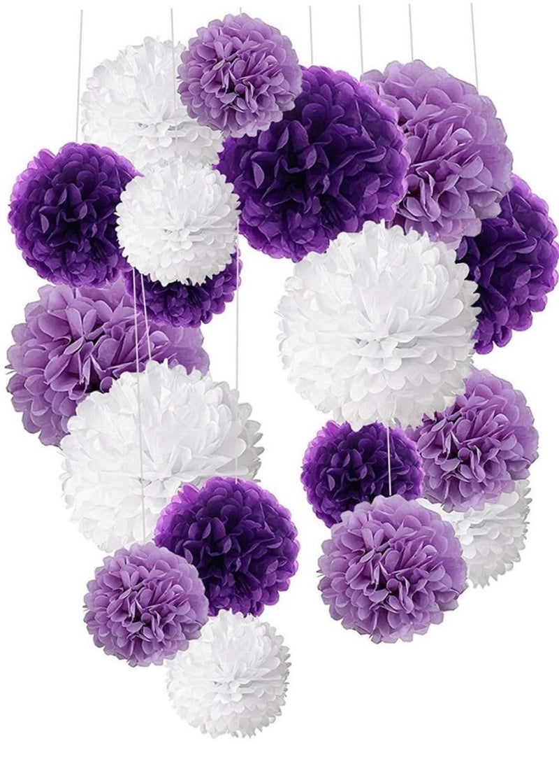 موردلي مجموعة مناديل ورقية مكونة من 18 قطعة من لوازم القلادة والزهور الورقية الأرجوانية - Image 4