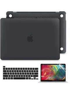 Generic MacBook Pro 13 inch Case 2020 2022 M2 M1 A2338 A2289 A2251 Model Plastic Hard Shell Case with Keyboard Cover & Screen Protector Matte Black  - Image 1