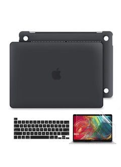 Generic MacBook Pro 13 inch Case 2020 2022 M2 M1 A2338 A2289 A2251 Model Plastic Hard Shell Case with Keyboard Cover & Screen Protector Matte Black  - Image 3