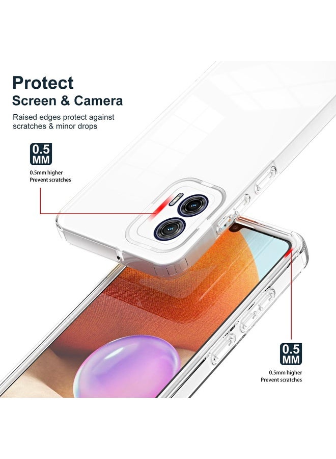 HuHa Case Cover For Motorola Moto G73 3 in 1 Clear TPU Color PC Frame Phone Case(White) - Image 3