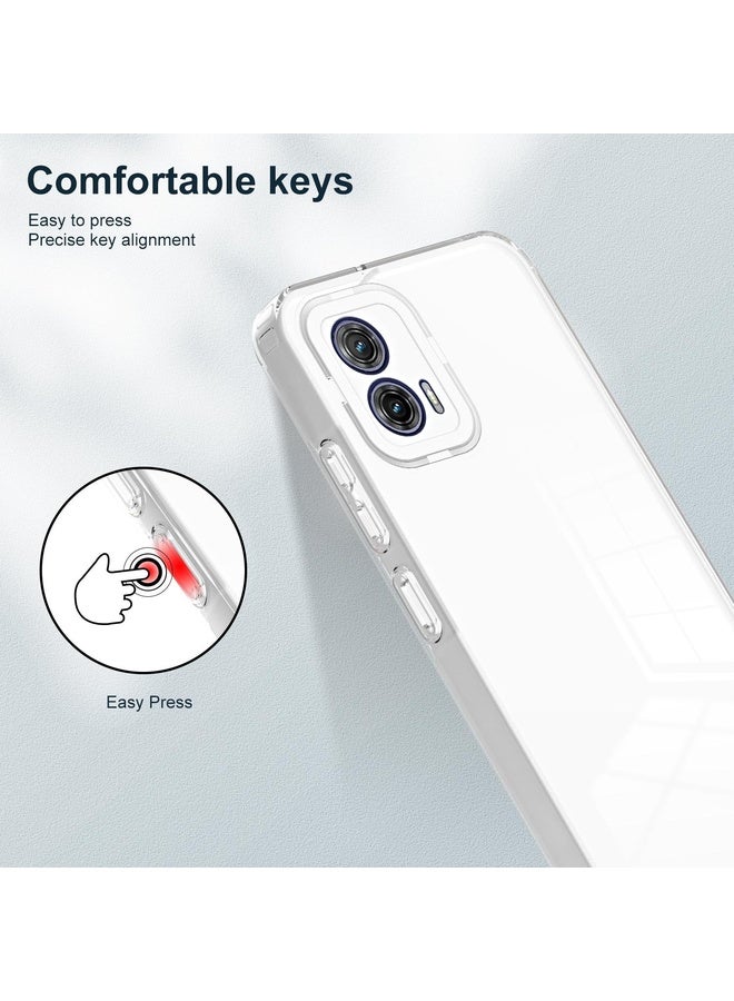 HuHa Case Cover For Motorola Moto G73 3 in 1 Clear TPU Color PC Frame Phone Case(White) - Image 5