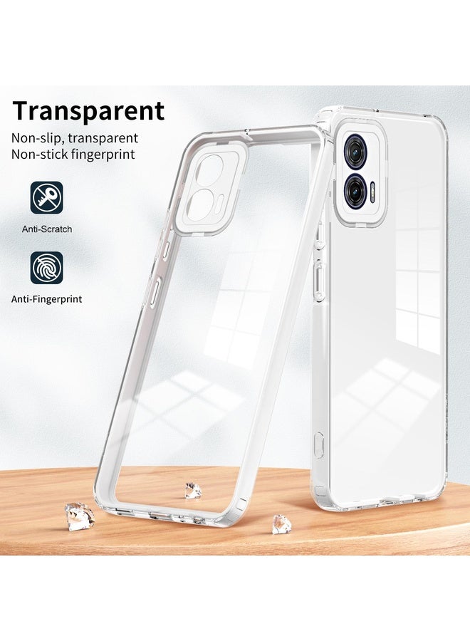 HuHa Case Cover For Motorola Moto G73 3 in 1 Clear TPU Color PC Frame Phone Case(White) - Image 2