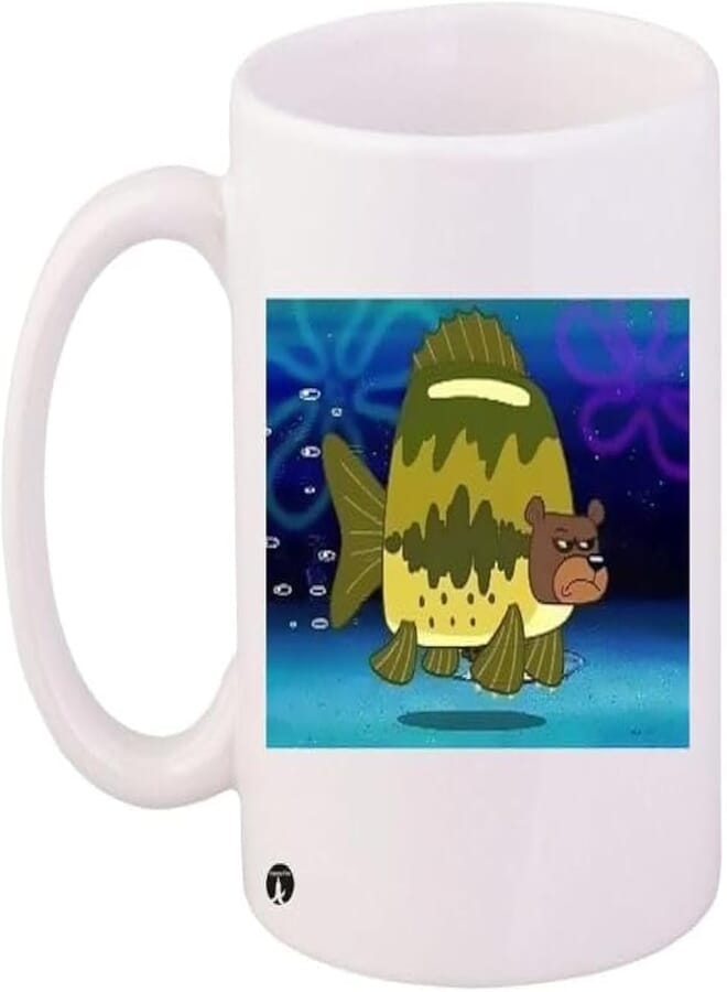 RYN Spongebob Squarepants Printed Coffee Mug White/Green/Blue 11Ounce - RYNmg8634