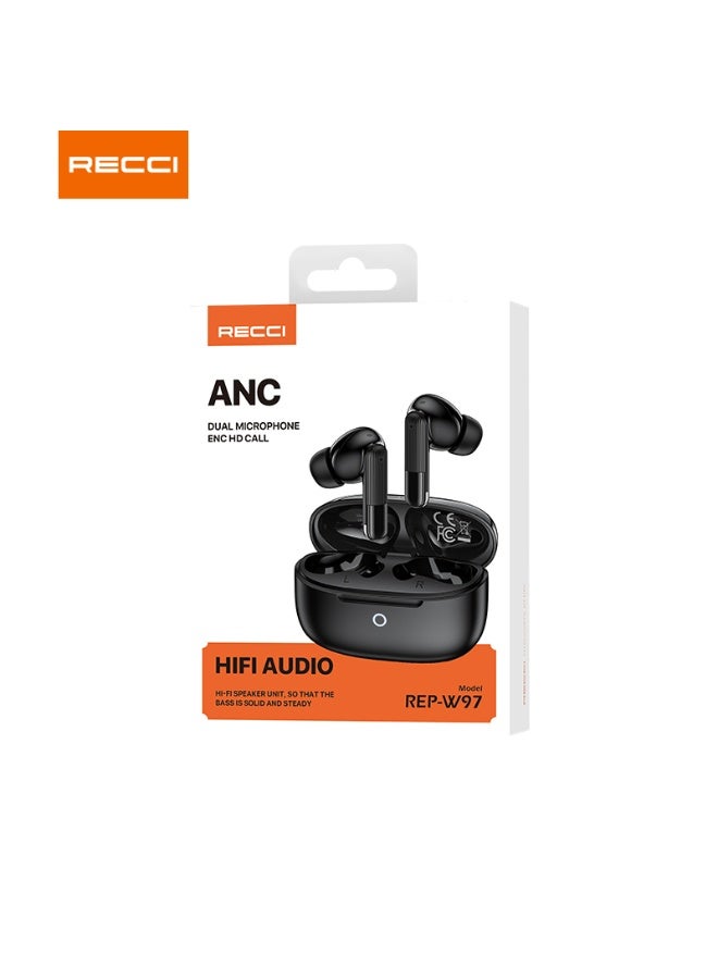 ريتشي ريشي REP-W97 سماعات أذن لاسلكية Celestial Music – بلوتوث 5.3، بطارية 35 مللي أمبير + علبة شحن 280 مللي أمبير، تشغيل حتى 5 ساعات، تحكم باللمس – أسود - Image 3