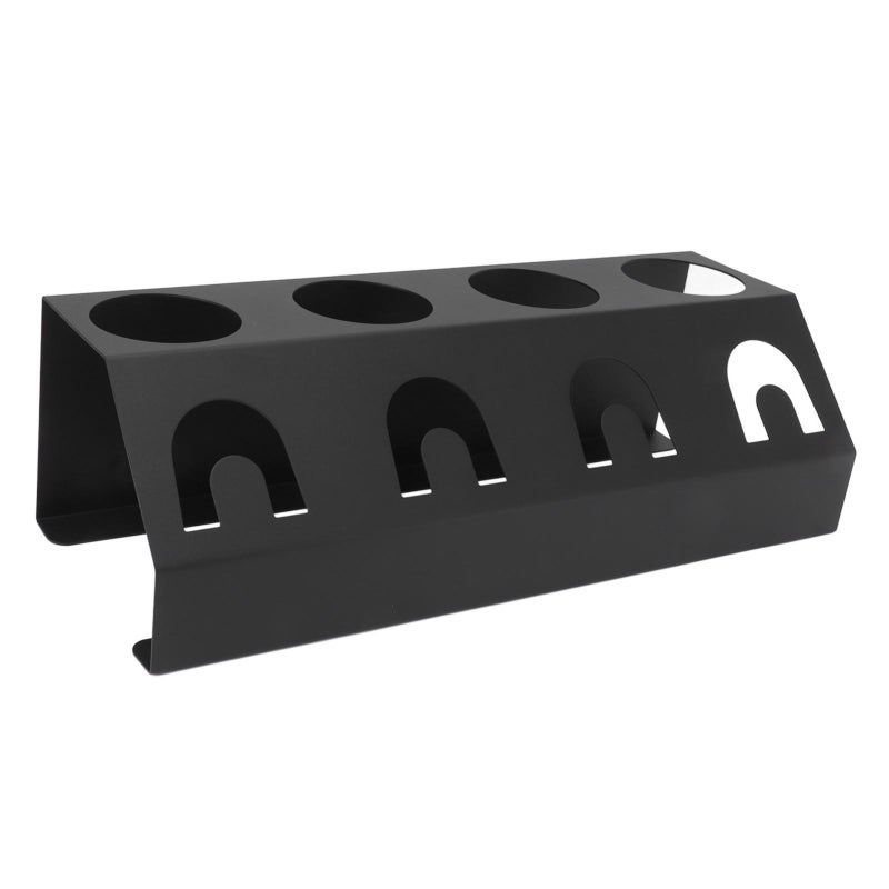 4 Holes Bottle Drying Rack Antislip 4 Holes Iron and Silicone Kitchen Drain Cup Holder for Soda Bottle Black - Image 2