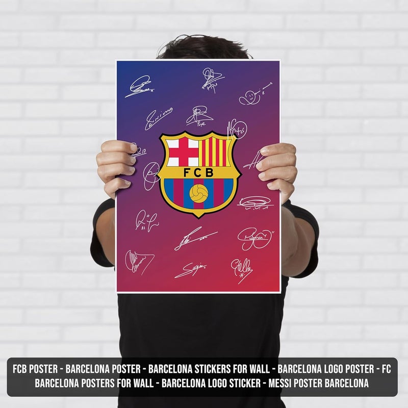 Roostaflag FCB Poster Barcelona Poster Barcelona Stickers for Wall Barcelona Logo Poster FC Barcelona Posters for Wall Barcelona Logo Sticker Messi Poster Barcelona Barcelona Wall Sticker - Image 2