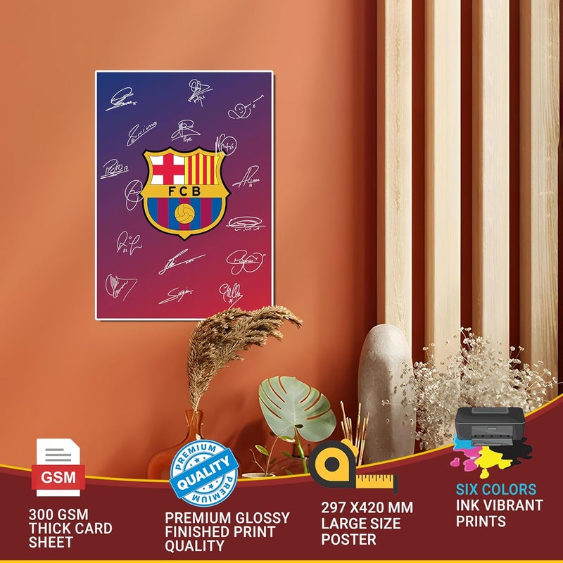 Roostaflag FCB Poster Barcelona Poster Barcelona Stickers for Wall Barcelona Logo Poster FC Barcelona Posters for Wall Barcelona Logo Sticker Messi Poster Barcelona Barcelona Wall Sticker - Image 3