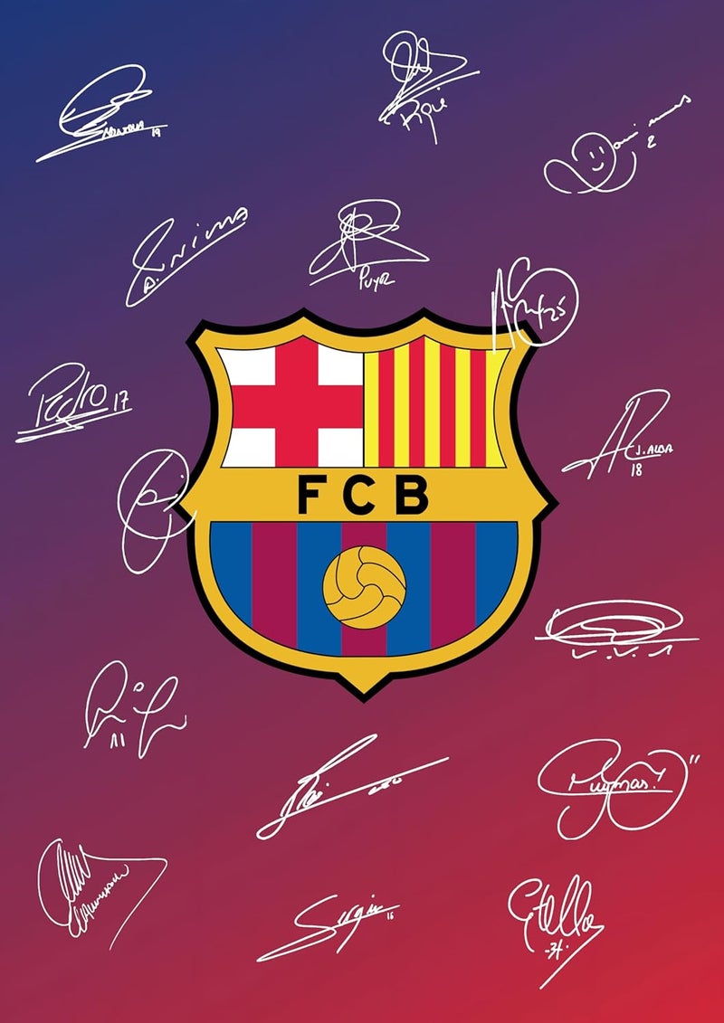 Roostaflag FCB Poster Barcelona Poster Barcelona Stickers for Wall Barcelona Logo Poster FC Barcelona Posters for Wall Barcelona Logo Sticker Messi Poster Barcelona Barcelona Wall Sticker - Image 1