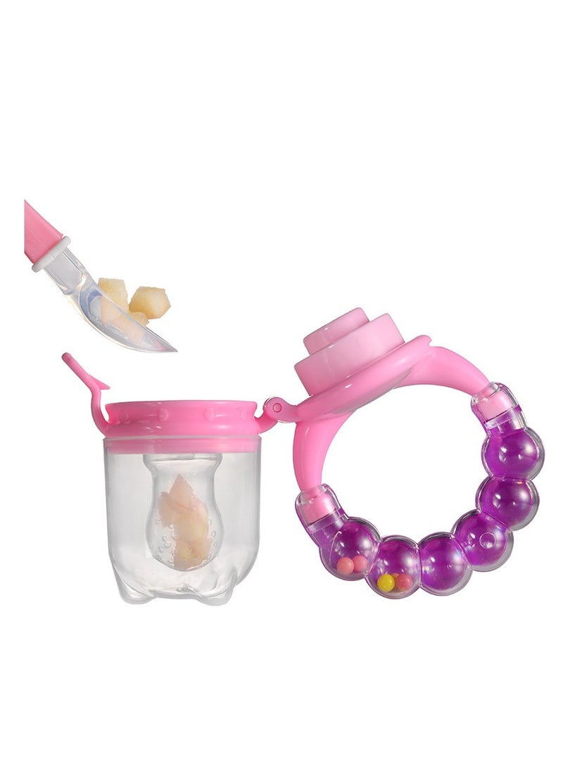 Baby Bite Ring Bell Fruit And Vegetable Music Complementary Fruit Pacifier  Purple - Image 1