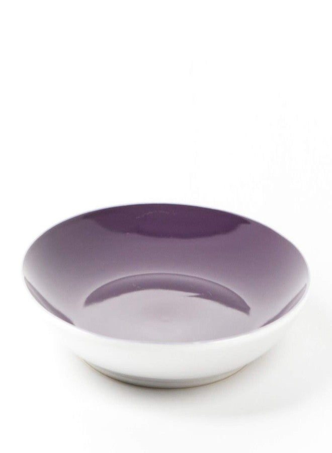 HomeVss, Stoneware Coupe Shape Salad Plate - 8 inch - Set of 6, Violet - Image 3