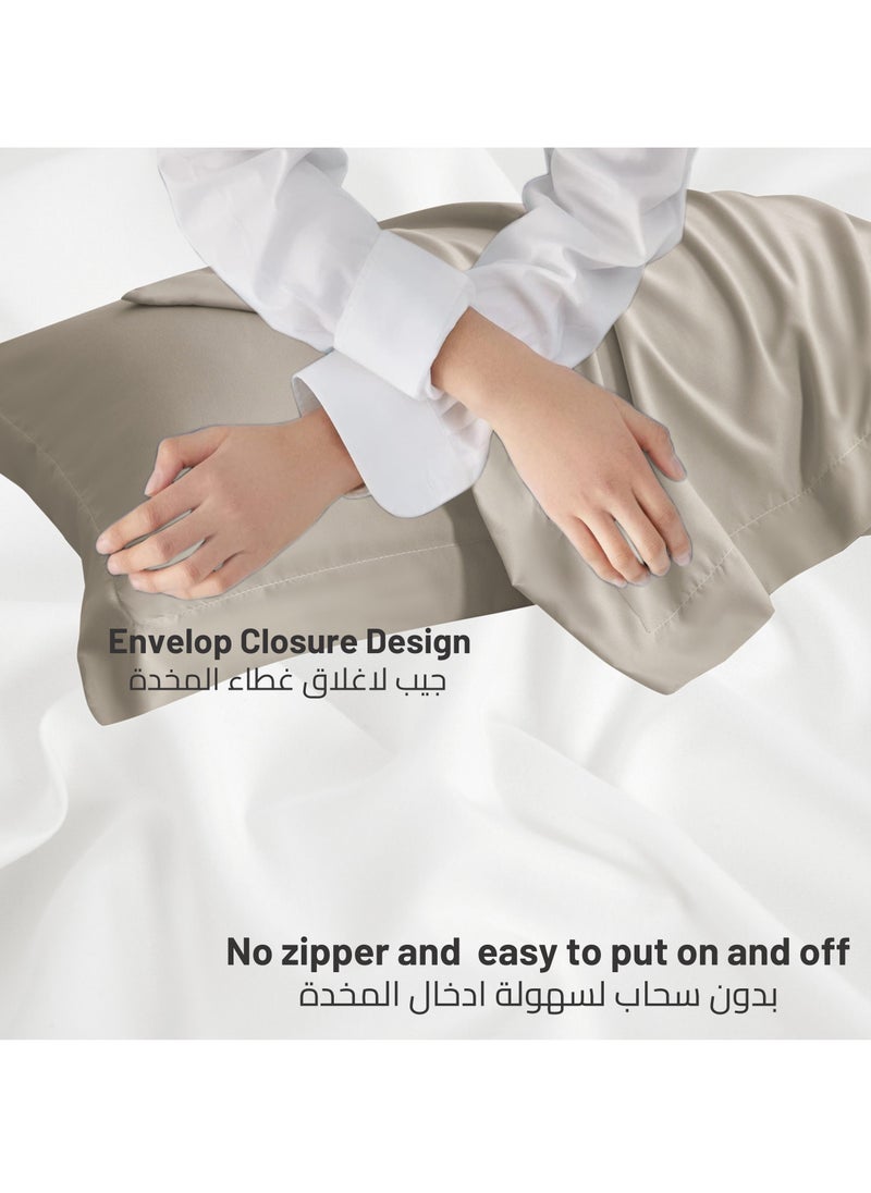 Donetella Standard Pillowcase Set of 2, Size 50x75 cm, Ultra Soft Brushed Microfiber, Envelope Closure, Durable, Wrinkle & Fade Resistant Pillow Covers  - Image 3
