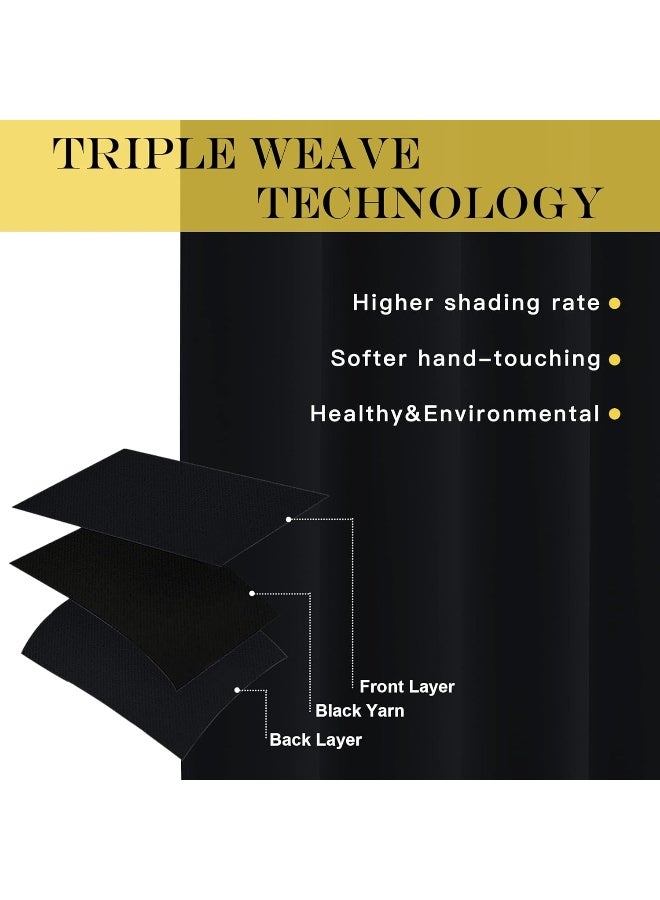 NICETOWN Black Curtain for Patio Door - Extra Wide Energy Save Sliding Glass Door Drape for Curtain Rod, Room Divider Curtain, Vertical Blinds (Black, 100 inches Width x 95 inches Length) - Image 1