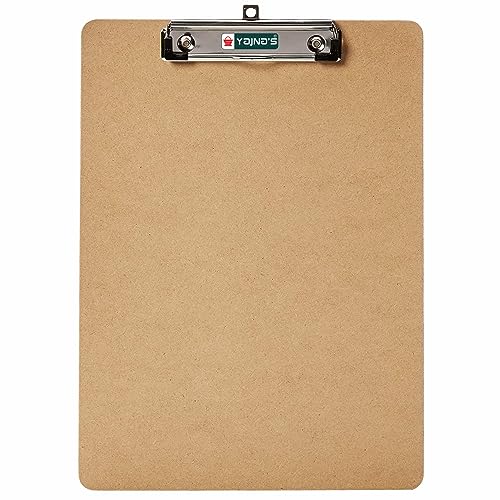YAJNAS Wooden Exam Board Exam Pad Size - 24 cm x 34.5 cm Hardboard Wooden Clipboard, Exam pad for Kids, Girls, Boys, Students and Artists (Brown) - Image 1