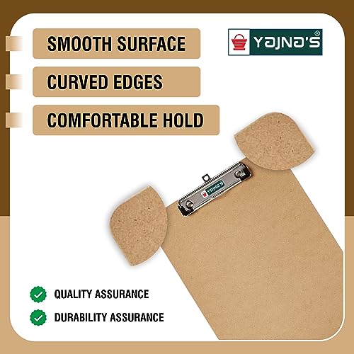 YAJNAS Wooden Exam Board Exam Pad Size - 24 cm x 34.5 cm Hardboard Wooden Clipboard, Exam pad for Kids, Girls, Boys, Students and Artists (Brown) - Image 4