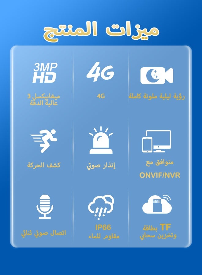 في 380 كاميرا أمان واي فاي بدقة 3 ميجابكسل مع رؤية ليلية، صوت ثنائي الاتجاه، H.265، IP66، دوران 350 درجة - Image 2