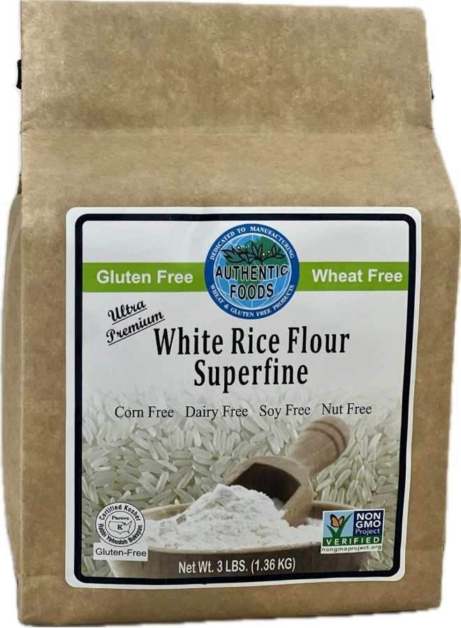 Authentic Foods Superfine White Rice Flour - 3lb - Image 1