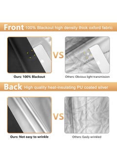 KASTWAVE Blackout Blind, Portable Blackout Blinds Stick On Window No Drill, Blackout Material Blinds Blackout Curtains for Bedroom Nursery Loft Travel RV Car 100x145cm  - Image 5