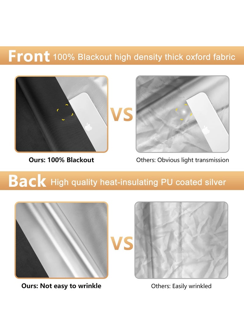 KASTWAVE Blackout Blind, Portable Blackout Blinds Stick On Window No Drill, Blackout Material Blinds Blackout Curtains for Bedroom Nursery Loft Travel RV Car 100x145cm - Image 5