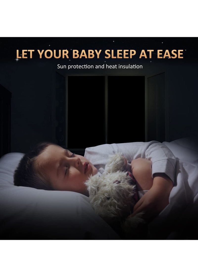 KASTWAVE Blackout Blind, Portable Blackout Blinds Stick On Window No Drill, Blackout Material Blinds Blackout Curtains for Bedroom Nursery Loft Travel RV Car 100x145cm - Image 2