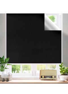 KASTWAVE Blackout Blind, Portable Blackout Blinds Stick On Window No Drill, Blackout Material Blinds Blackout Curtains for Bedroom Nursery Loft Travel RV Car 100x145cm  - Image 1