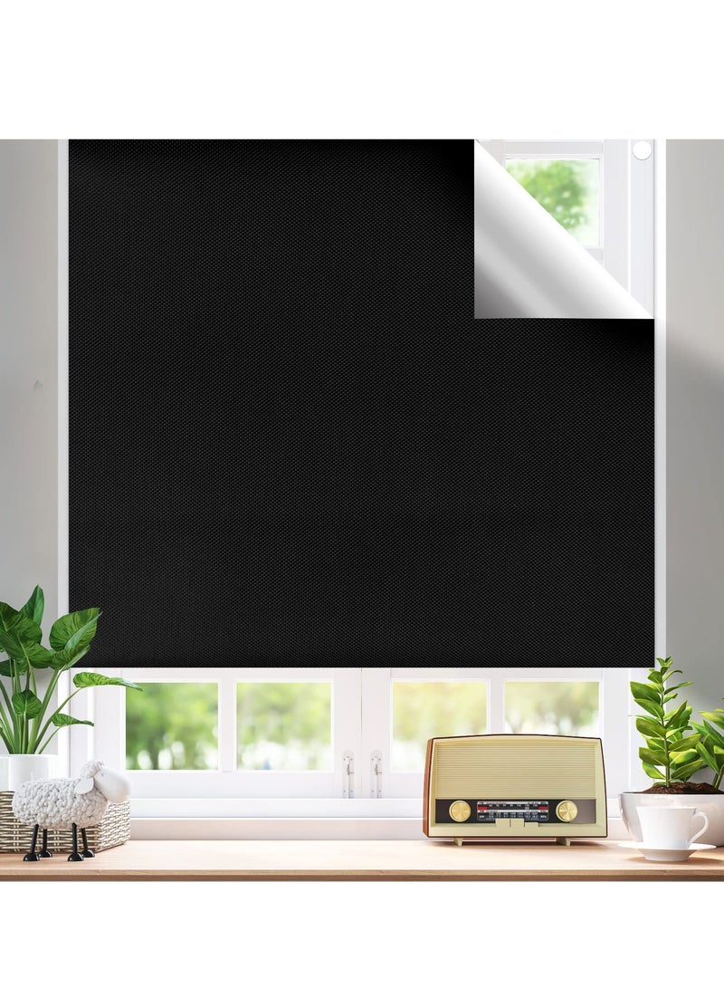 KASTWAVE Blackout Blind, Portable Blackout Blinds Stick On Window No Drill, Blackout Material Blinds Blackout Curtains for Bedroom Nursery Loft Travel RV Car 100x145cm - Image 1