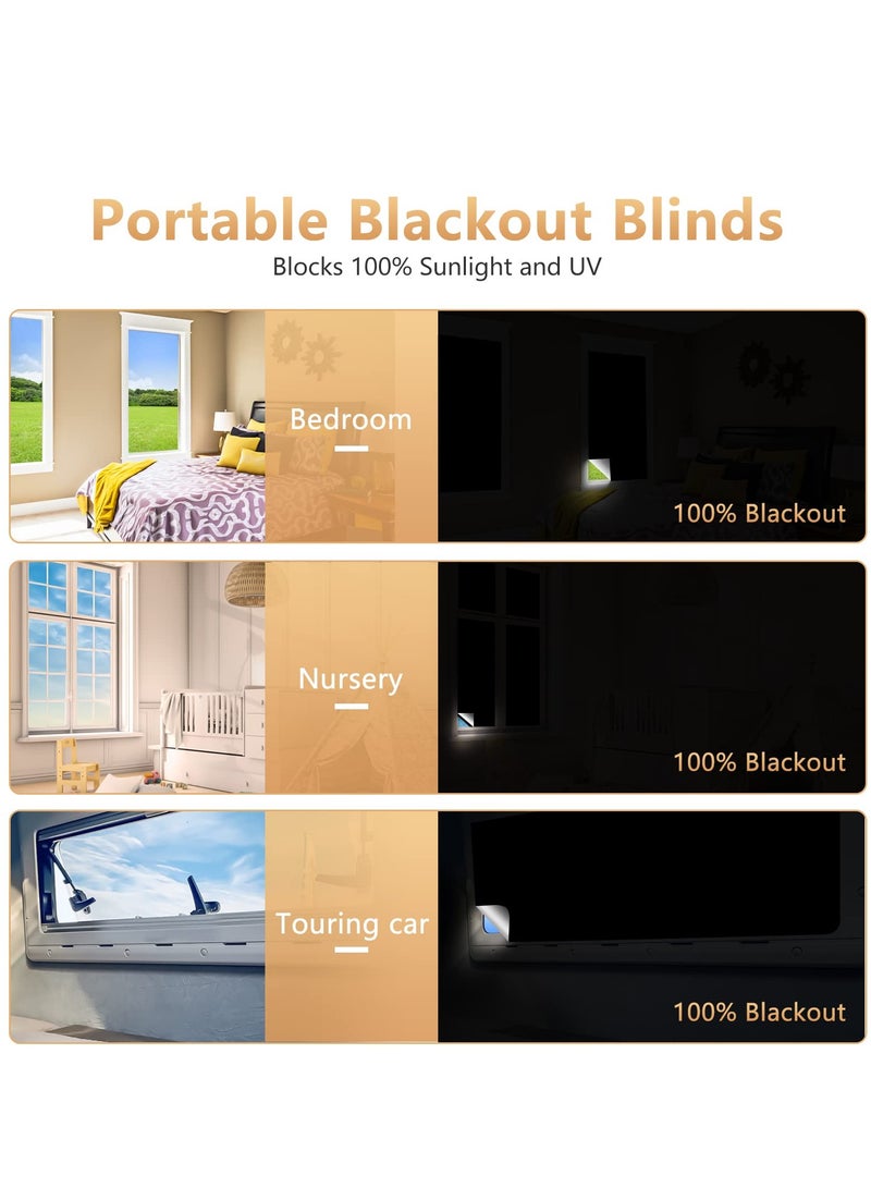 KASTWAVE Blackout Blind, Portable Blackout Blinds Stick On Window No Drill, Blackout Material Blinds Blackout Curtains for Bedroom Nursery Loft Travel RV Car 100x145cm - Image 4