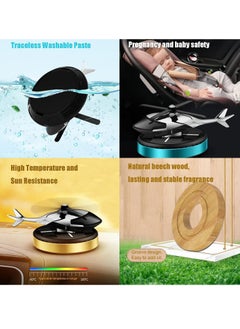 TIGER Solar Energy Rotating Helicopter Diffuser – Car Air Freshener, Long-Lasting Fragrance, Essential Oil Diffuser, Odor Eliminator, Home & Office Decor (Gold)  - Image 4