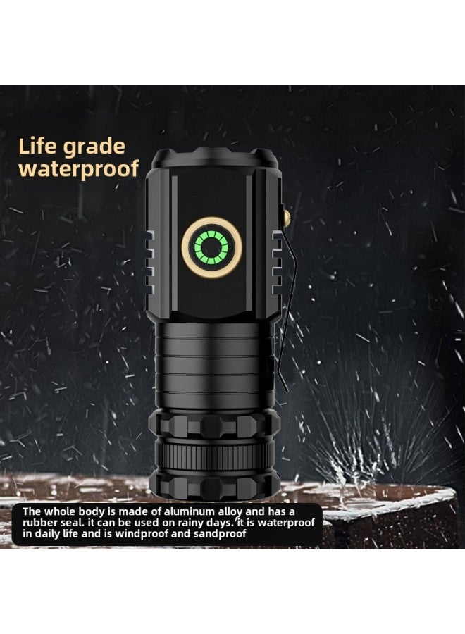 TikTok Explosions Outdoor Strong Light Flashlight Super Bright Charging Small Steel Cannon Multifunctional Cap Clip Mini Monster Flashlight-Color:S450x White + Red Light (18350a + Extension Tube + 18650a) Battery Life Configuration  - Image 4