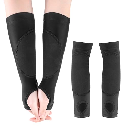 JBM 1 Pair Volleyball Arm Sleeves with Protection Pads and Thumb Hole Padded Volleyball Sleeves for Adult and Youth (Black, Medium (Youth)) - Image 1