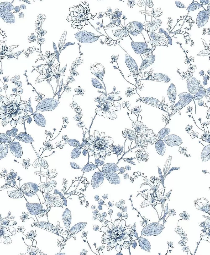 WY-BSO Adhesive Shelf Liner,Light Blue Textured Floral Contact Paper for Cabinets,Vinyl Film Decorative Drawer Liner for Bedroom Dresser Sticker (Light Blue, 17.3 inch x 118 inch) - Image 1