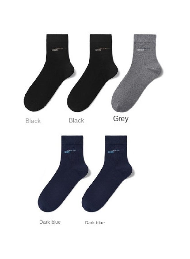 YEARCON Summer Thin Breathable Socks For Men, Casual Sports Socks, All-season Regular Men's Liner Socks, Anti-bacterial Mid-calf Socks - Image 1