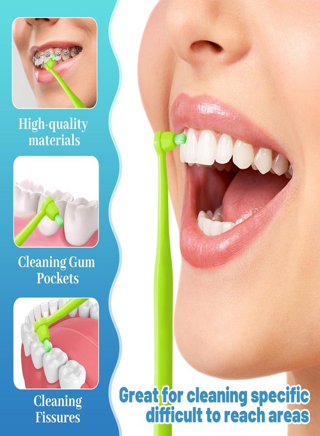 Ceonam 4 Pack Soft Bristle Dental Cleaning Brushes with Replacement Heads, Ergonomic Handle, Gentle Oral Care Tools for Daily Teeth Cleaning (Blue & Green - Image 4
