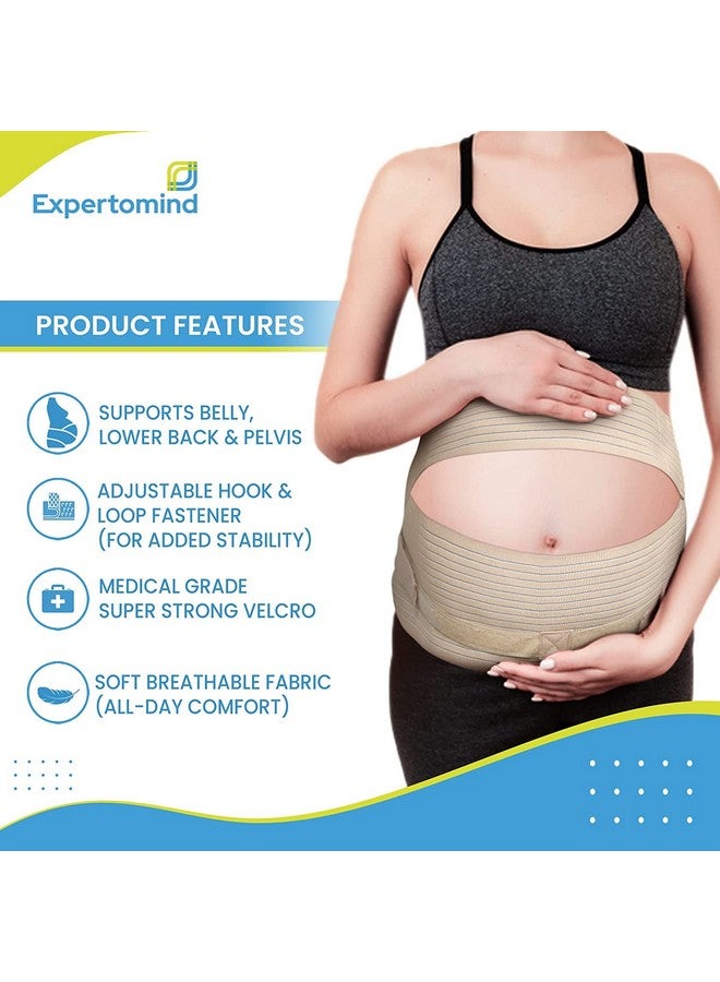 Expertomind Maternity Belt | Pregnancy Belt Useful Before Delivery | Supports Belly Lower-Back Pelvis | Adjustable Hook And Loop Fastener & Soft Niwar Fabric | For Back Support & Pain Relief - Medium  - Image 3