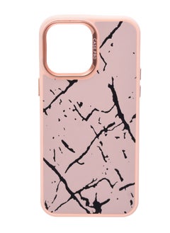 Silicone Back Phone Protection Cover With Amazing Design And Safety Edges For Iphone 14 Pro Max - Pink Black