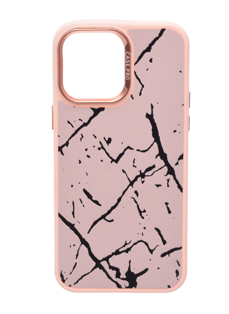 Generic - Silicone Back Phone Protection Cover With Amazing Design And Safety Edges For Iphone 14 Pro Max - Pink Black - Image 1