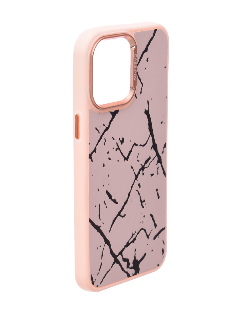 Generic - Silicone Back Phone Protection Cover With Amazing Design And Safety Edges For Iphone 14 Pro Max - Pink Black - Image 1