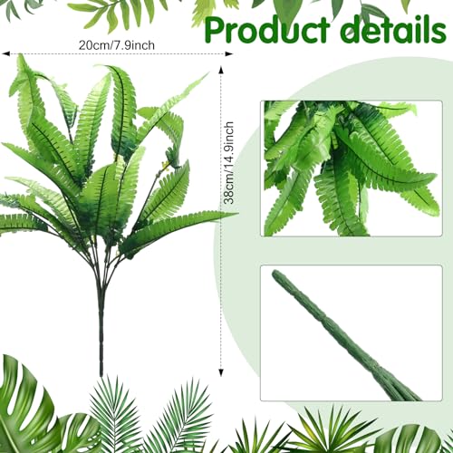 Cindeer 24 Pcs Artificial Flowers Planters for Outdoors, UV Resistant Faux Fake Greenery Plastic Plants Outdoor Indoor for Spring Summer Decors Wedding - Image 5