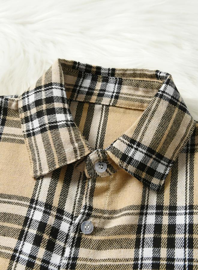 تايك تو قميص أولادي طويل الأكمام بنقشة مربعات - Image 4