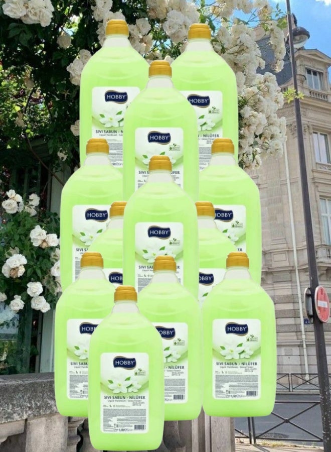 Hobby 12 Pieces Liquid Handwash With Lotus Flower 1.5 Liter  - Image 1